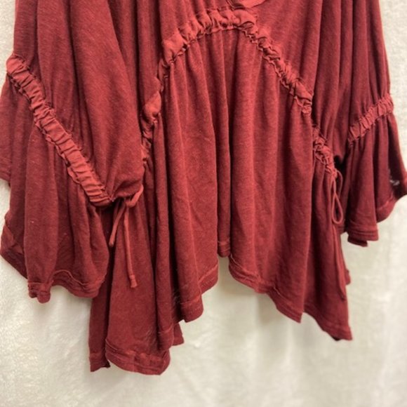 Free People Sand Storm Flounce Top in Sanguine Size Large - Picture 5 of 10